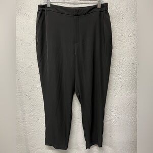 A New Day Pants Black Straight Ankle Side Elastic Zip Pocket Large 25 Inseam